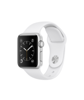 Apple Watch Series 1 38 mm, Корпус из серебристого алюминия, белый спортивный ремешок