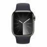 Apple Watch Series 9 45mm, Graphite Stainless Steel Case with Sport Band - Midnight