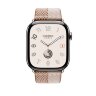 Ремешок Hermes для Apple Watch 46mm Toile H Double Jeu - Коричневый/Бежевый (Ecru/Ecru)