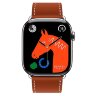 Apple Watch Hermes Series 11 46mm, классический кожаный красно-коричневый ремешок