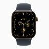 Apple Watch Series 12 46mm, Radiant Gold Titanium Case with Sport Band - Navy Blue