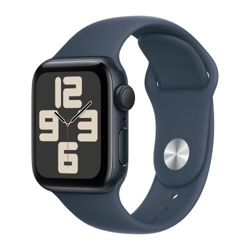 Apple Watch SE (2023) 44mm, Midnight Aluminum Case with Sport Band - Storm Blue (Синий)