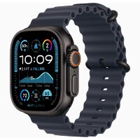 Apple Watch Ultra 2 49mm Black Titanium Case with Navy Ocean Band