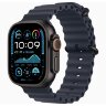 Apple Watch Ultra 2 49mm Black Titanium Case with Navy Ocean Band
