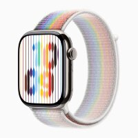 Apple Watch Series 10 46mm, Natural Titanium Case with Sport Loop - Pride Edition