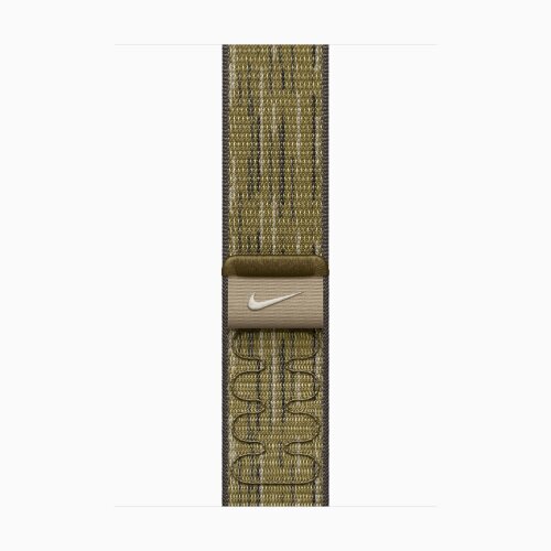 Apple Watch Series 10 42mm, Rose Gold Aluminum Case with Nike Sport Loop - Green/Grey