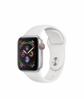 Apple Watch series 5, 40 мм Cellular + GPS, серебристый алюминий, белый спортивный ремешок
