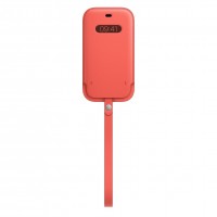Кожаный чехол-конверт MagSafe для iPhone 12 и 12 Pro, «розовый цитрус»