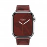Apple Watch Series 7 Hermes 41 мм, кожаный красный ремешок с черным узором