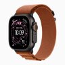 Apple Watch Ultra 3 49mm Black Titanium Case with Terra Cotta Alpine Loop (L)