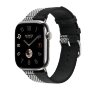 Ремешок Hermes для Apple Watch 46mm Toile H Double Jeu - Черный/Белый (Noir/Ecru)