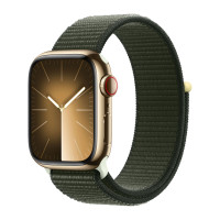 Apple Watch Series 9 45mm, Gold Stainless Steel Case with Sport Loop - Cypress