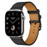 Apple Watch Hermes Series 12 46mm,  классический кожаный черный ремешок