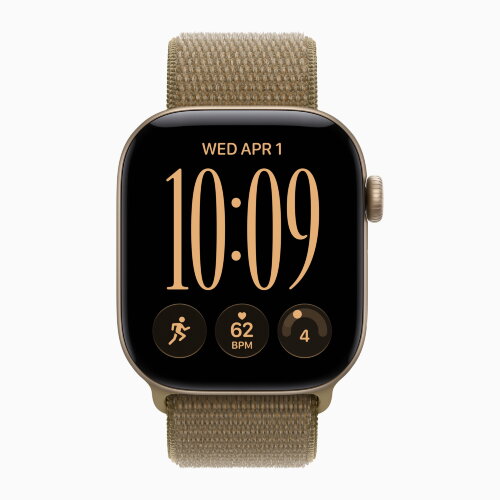 Apple Watch Series 12 46mm, Light Gold Aluminum Case with Sport Loop - Olive