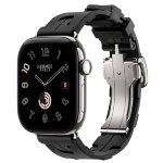 Apple Watch Hermès Series 12 42mm, Silver Titanium, ремешок Deployment Buckle Kilim черный (Noir)