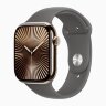 Apple Watch Series 10 42mm, Gold Titanium Case with Sport Band - Stone Gray