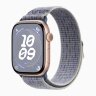 Apple Watch Series 10 42mm, Rose Gold Aluminum Case with Nike Sport Loop - Grey/Blue