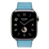 Apple Watch Hermes Series 10 42mm, ремешок из плетеного нейлона голубого цвета