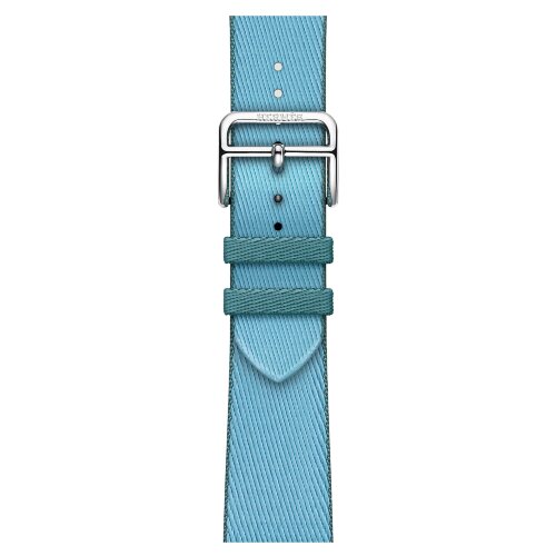 Apple Watch Hermes Series 10 42mm, ремешок из плетеного нейлона голубого цвета