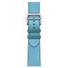 Apple Watch Hermes Series 10 42mm, ремешок из плетеного нейлона голубого цвета