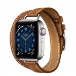 Apple Watch Series 6 Hermes 40mm, ремешок Attelage Double Tour из кожи Barenia цвета Fauve