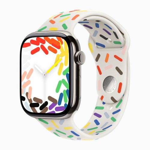 Apple Watch Series 11 46mm, Natural Titanium Case with Sport Band - Pride Edition
