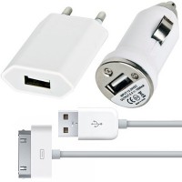 Авто и сетевое зарядное устройство и USB 3в1