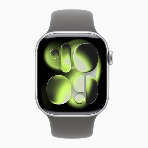 Apple Watch Series 11 42mm, Silver Aluminum Case with Sport Band - Stone Gray