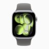 Apple Watch Series 11 42mm, Silver Aluminum Case with Sport Band - Stone Gray