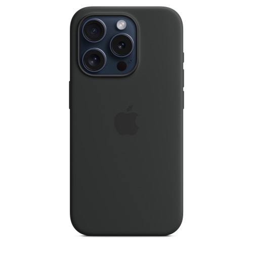 Силиконовый чехол для iPhone 15 с MagSafe - Черный (Black)