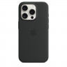 Силиконовый чехол для iPhone 15 с MagSafe - Черный (Black)