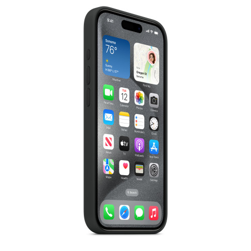 Силиконовый чехол для iPhone 15 с MagSafe - Черный (Black)