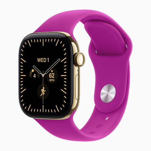 Apple Watch Series 12 46mm, Radiant Gold Titanium Case with Sport Band - Magenta