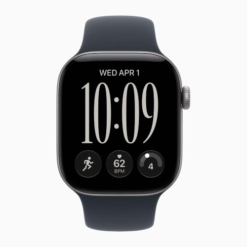 Apple Watch Series 12 46mm, Space Gray Aluminum Case with Sport Band - Navy Blue