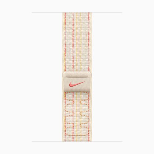 Apple Watch Series 10 42mm, Rose Gold Aluminum Case with Nike Sport Loop - Starlight/Pink