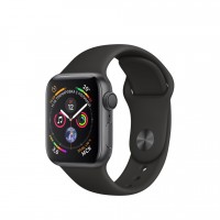 Apple Watch series 5, 40 мм GPS алюминий "серый космос", черный спортивный ремешок