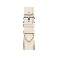 Кожаный ремешок Hermes для Apple Watch Single Tour 46mm - Кремовый (Beton)