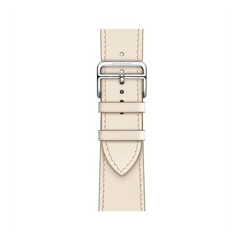 Кожаный ремешок Hermes для Apple Watch Single Tour 46mm - Кремовый (Beton)