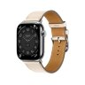 Кожаный ремешок Hermes для Apple Watch Single Tour 46mm - Кремовый (Beton)