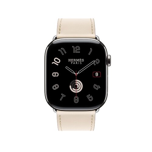 Кожаный ремешок Hermes для Apple Watch Single Tour 46mm - Кремовый (Beton)