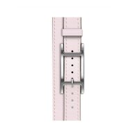 Кожаный двойной тонкий ремешок с пряжкой Hermes для Apple Watch 42mm Attelage Hapi Double Tour - Светло-розовый (Mauve/Pale)