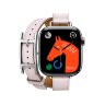 Кожаный двойной тонкий ремешок с пряжкой Hermes для Apple Watch 42mm Attelage Hapi Double Tour - Светло-розовый (Mauve/Pale)