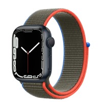 Apple Watch Series 7 41 мм, из алюминия «Тёмная ночь», спортивный браслет Оливковый