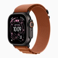 Apple Watch Ultra 3 49mm Black Titanium Case with Terra Cotta Alpine Loop (S)