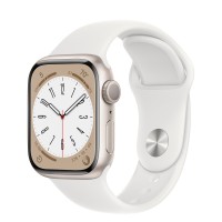 Apple Watch Series 8 41mm, Starlight Aluminum Case with Sport Band - White