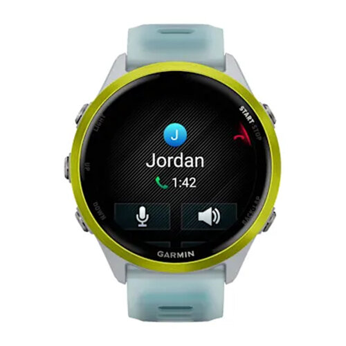 Умные часы Garmin Forerunner 570 47mm, Amp Yellow Aluminum, Translucent Whitestone/Turquoise Band