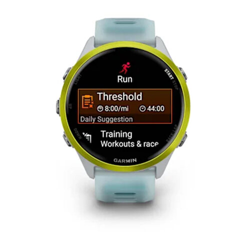 Умные часы Garmin Forerunner 570 47mm, Amp Yellow Aluminum, Translucent Whitestone/Turquoise Band