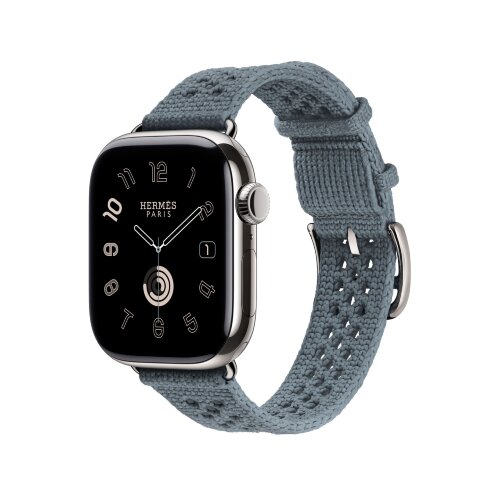 Ремешок Hermes для Apple Watch 42mm Bleu Gris Neo Tricot - Серо-синий