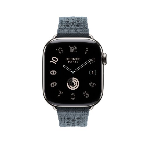 Ремешок Hermes для Apple Watch 42mm Bleu Gris Neo Tricot - Серо-синий