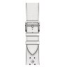 Apple Watch Hermes Series 11 42mm, кожаный белый ремешок с клепками